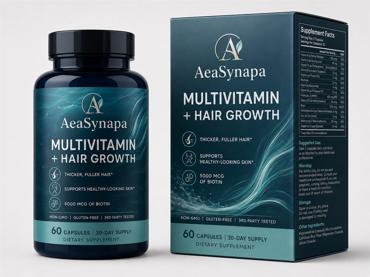 AeaSynapa Multivitamin + Hair Growth bottle and box